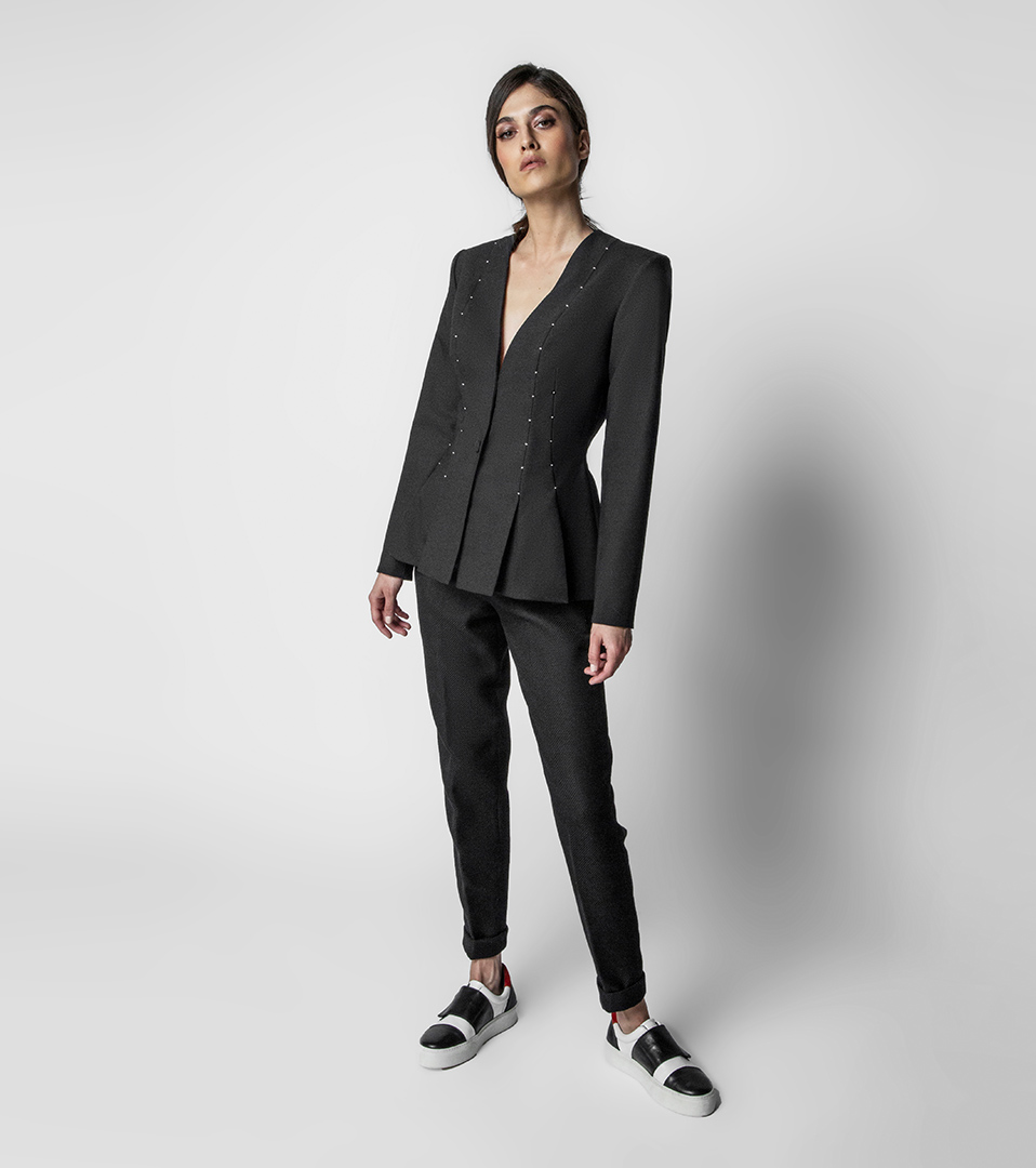 Pleated Blazer